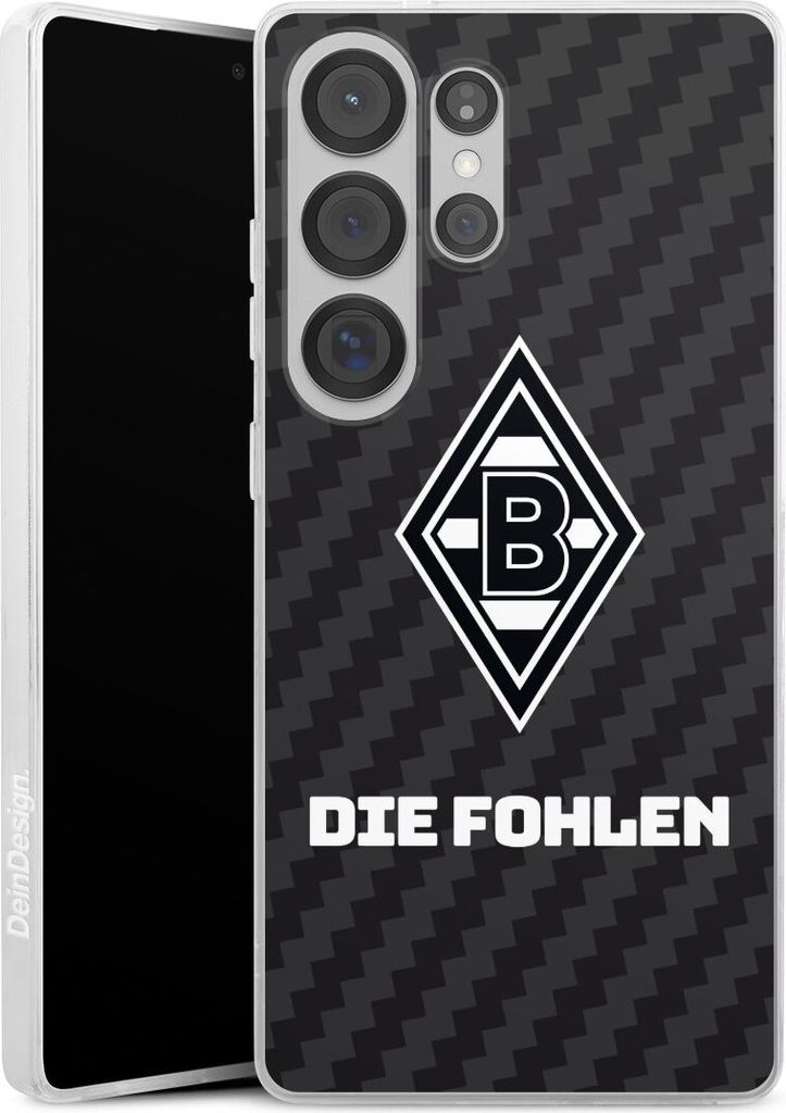 DeinDesign Slim Hülle für Samsung Galaxy S25 Ultra Silikon Case Ultra Dünn Handyhülle Borussia Mönchengladbach Carbon Gladbach