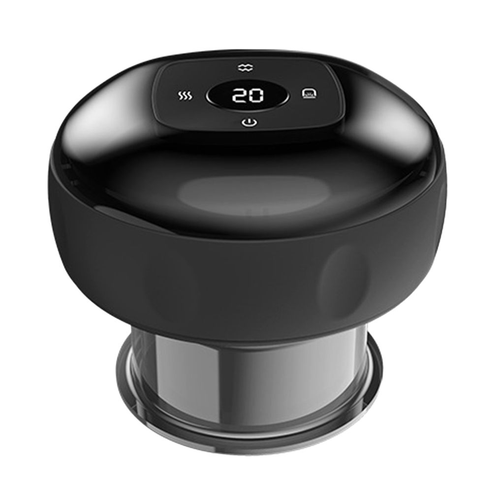 Elektronische Schröpftherapie,Gua Sha - Schröpfmassagegerät mit 12 Stufen Temperatur und Saugkraft, Cellulite Massagegerät 5 in 1,Schwarz