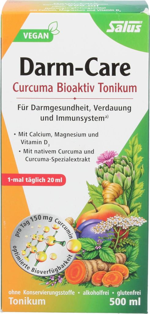 Salus Darm-Care Curcuma Bioaktiv Tonikum für Darmgesundheit, Verdauung und Immunsystem, 500 ml Lösung