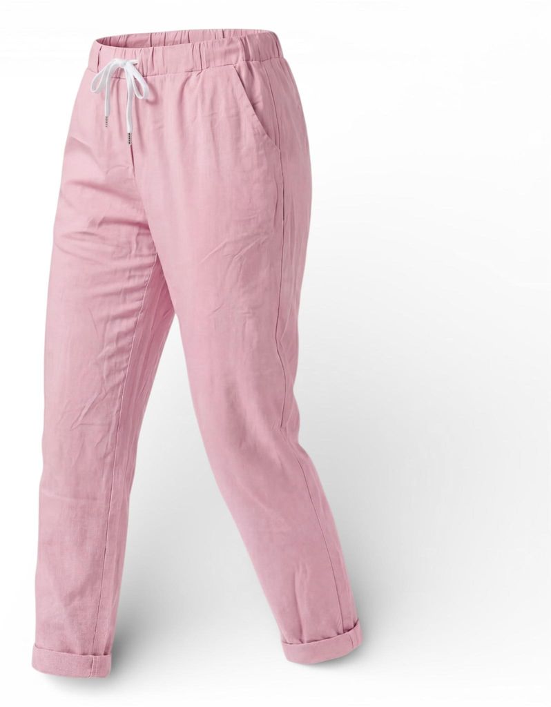 Chinohose mit Stretch Freizeithose 36-44 Schlupfhose im Knitterlook für Damen