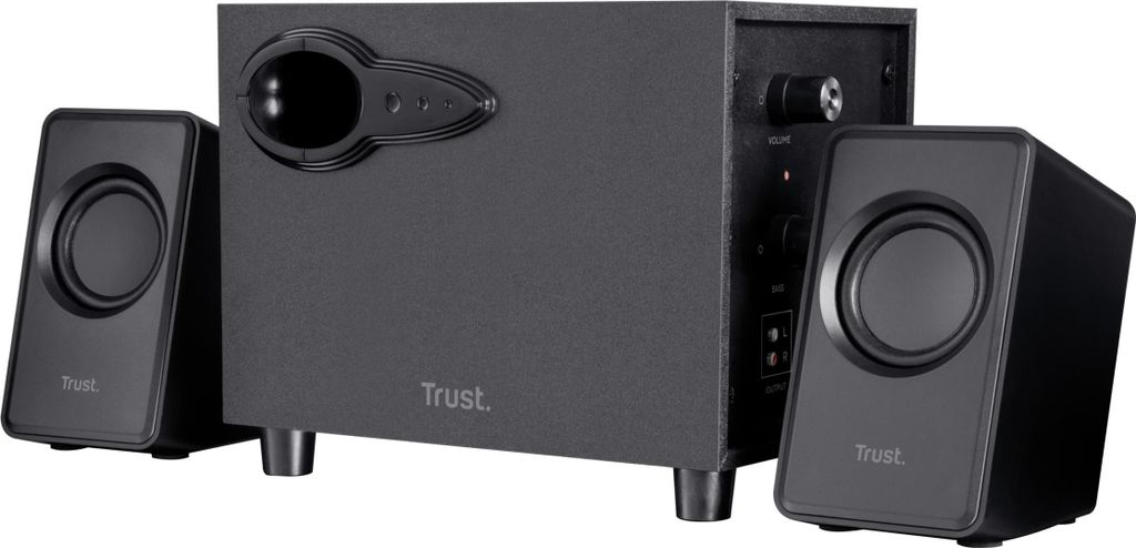 Trust Avora 2.1 PC Lautsprecher mit Subwoofer, 18 W (9 W RMS), Computer Boxen, Kompaktes Format, USB-Betrieb, 3,5 mm AUX Klinke, Lautsprecherset f...