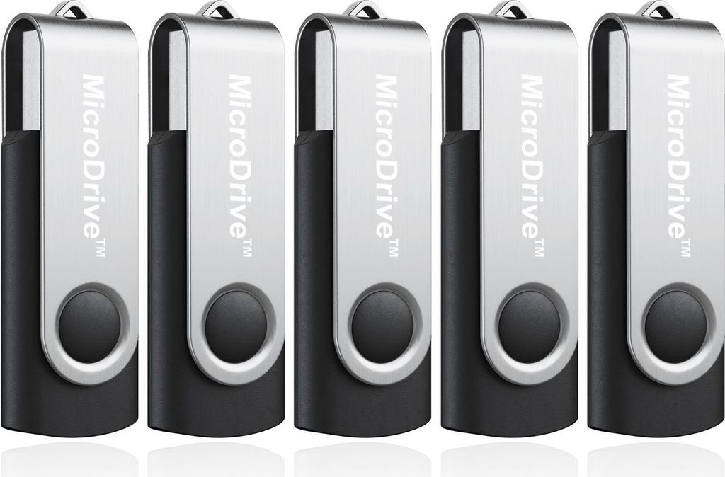 5x 4GB USB 2.0 Stick Flash USB Drive Swivel USB Flashdrive Speicherstick Memorystick Farbe: Schwarz