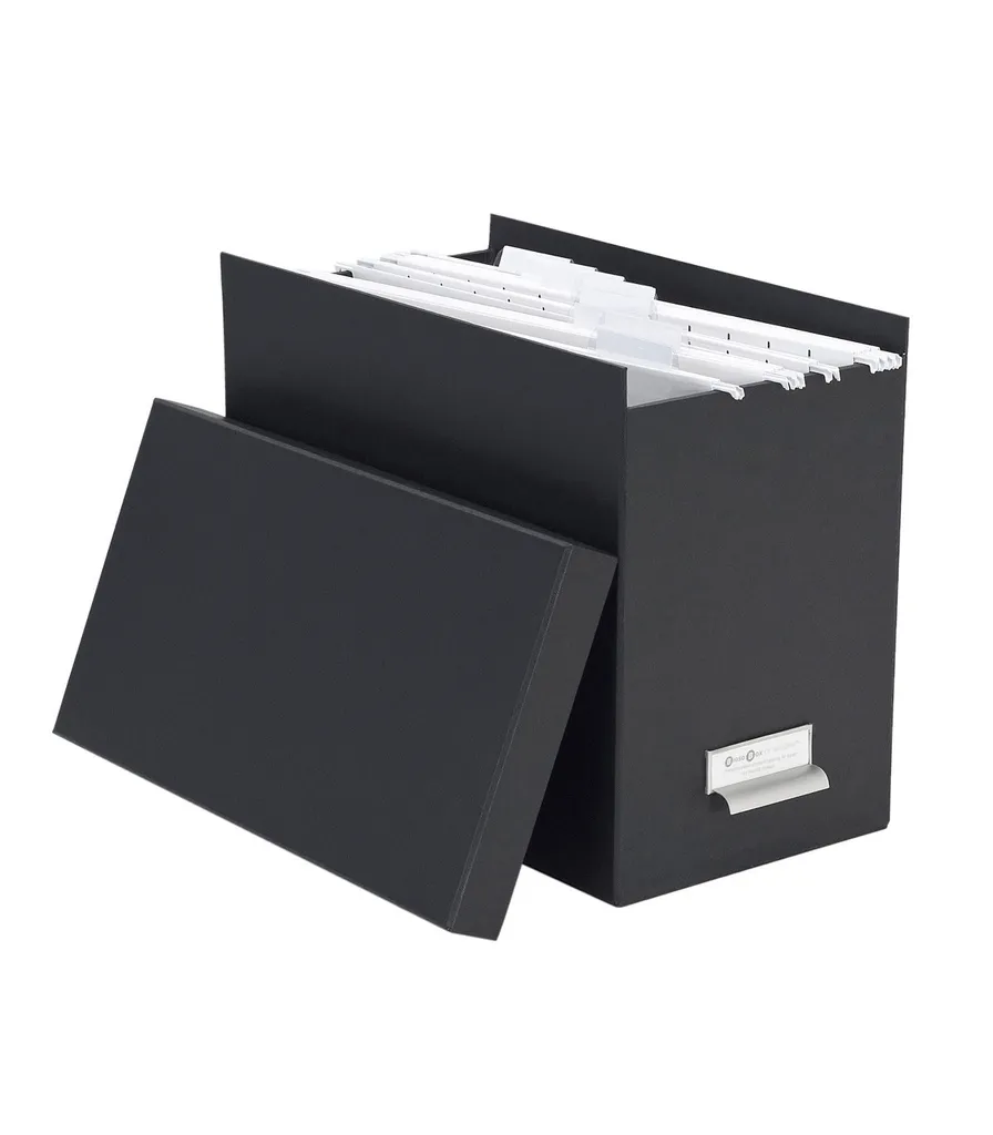 JOHAN Boîte pour dossiers suspendus gris foncé - Rangement bureau pro