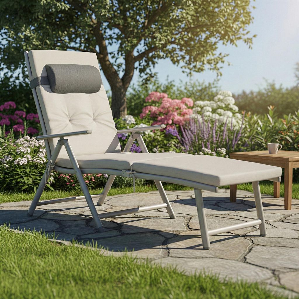 SONGMICS Sonnenliege, Liegestuhl klappbar, abnehmbares Produktbild 