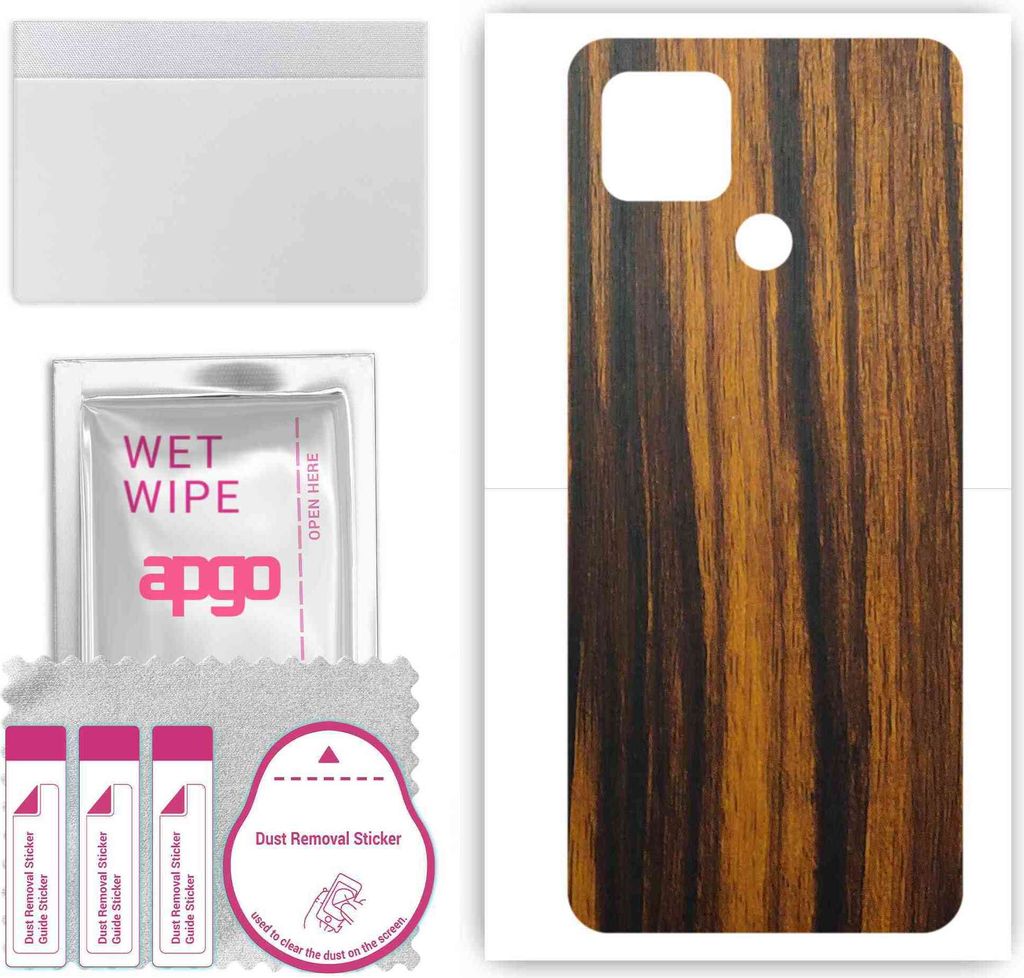 apgo Rückseite Schutzfolie, Skin, kompatibel mit Realme V3, Hinten Displayschutzfolie aus Vinylfolie, kratzfest, einfache Montage - Tigerwood