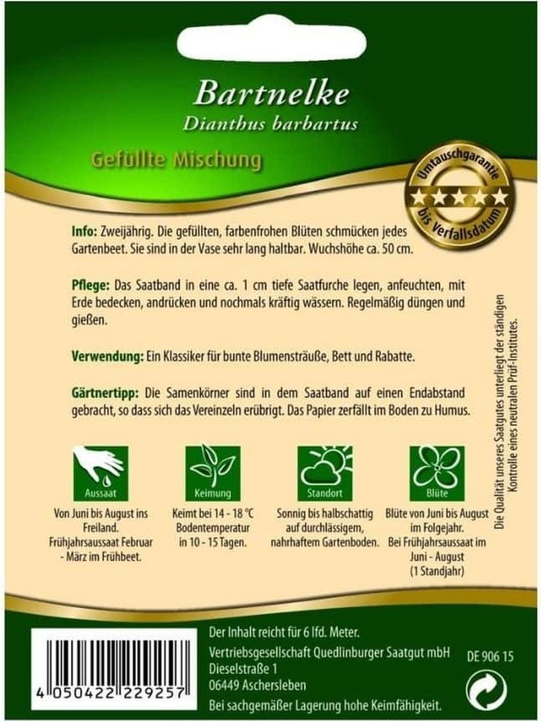 Saatband Bartnelke, gefüllte Mischung Produktbild 
