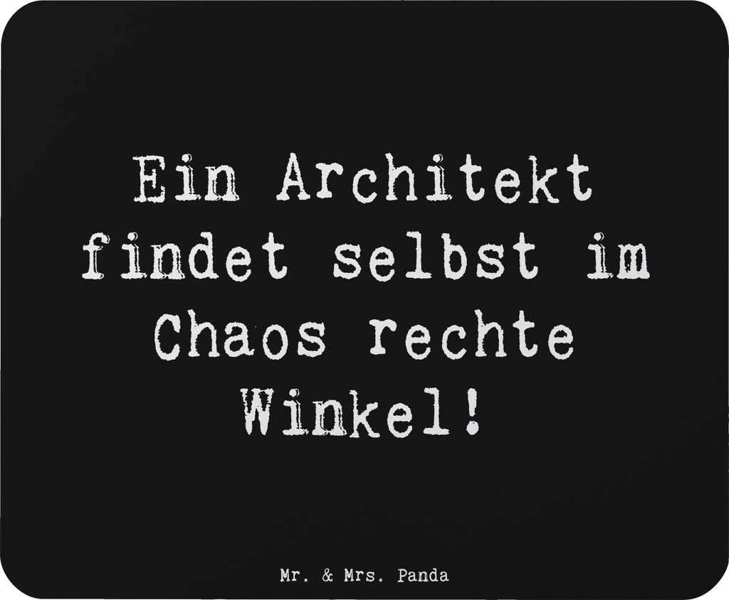 Mr. & Mrs. Panda Mauspad Spruch Architekt Chaos - Schwarz - Geschenk, Wolkenkratzer, Mouse Pad, ästhetisch, Mousepad, laptop, Geschenke mit Herz, ...