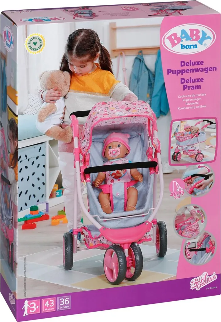 Landau Baby Born Deluxe Stable pour Éviter les Basculements de la Poupée