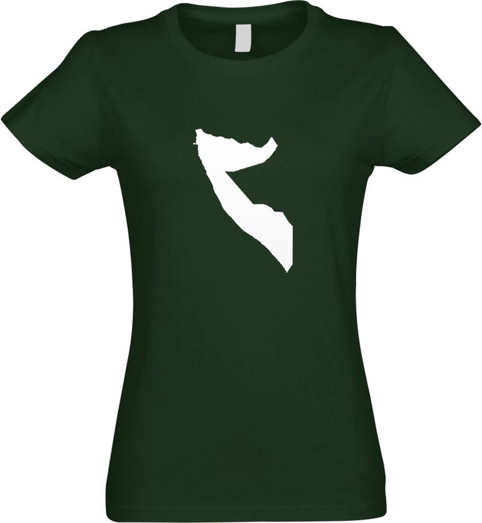 Kiwistar - T-Shirt tailliert - Damen - flaschengrün - Somalia Umriss Kontur - mit Motiv Bedruckt - Funshirt Design - Sport - Freizeit - Damen - S