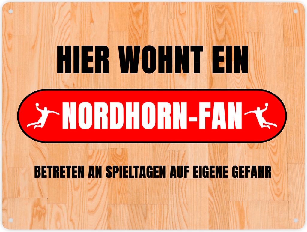 Hier wohnt ein Nordhorn-Fan Metallschild XXL in 28x38 cm Produktbild 