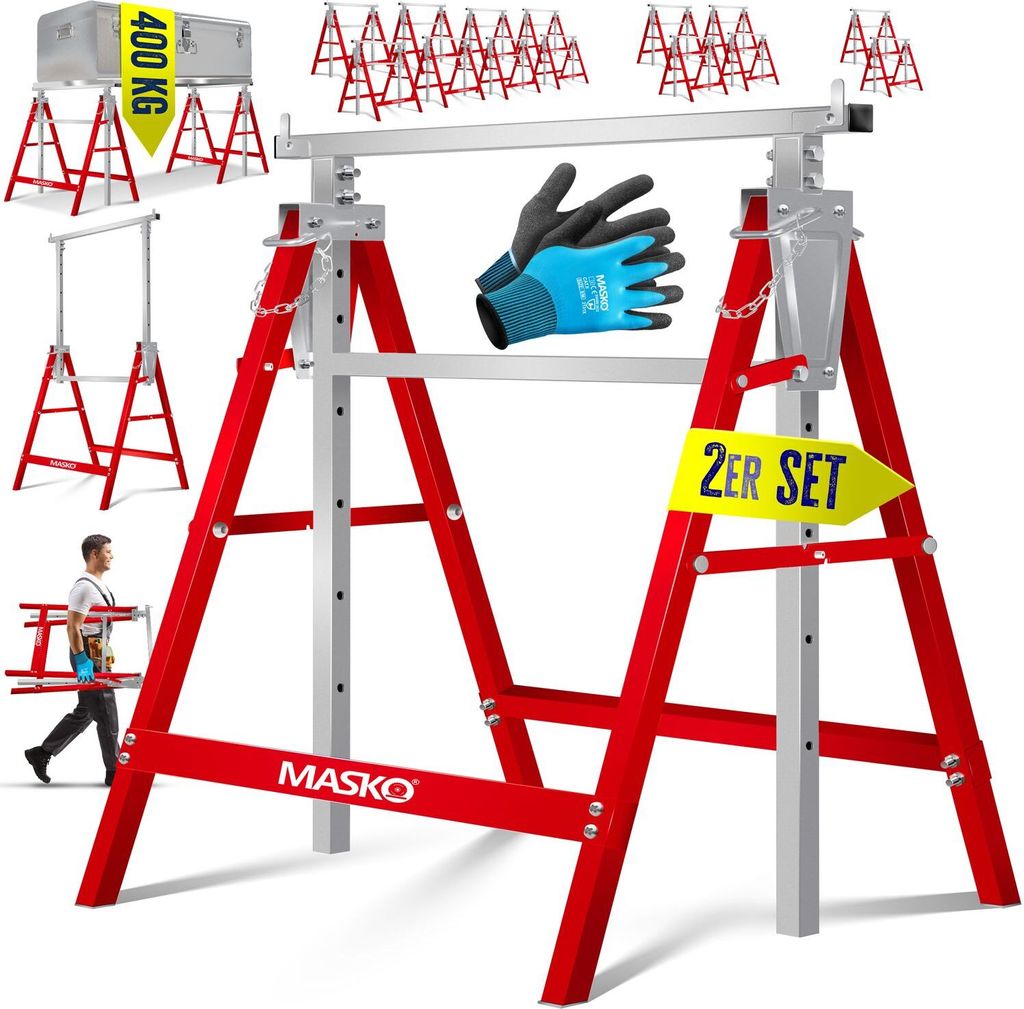 MASKO® Teleskop-Arbeitsbock Untergestell | Klappbock max. Produktbild 