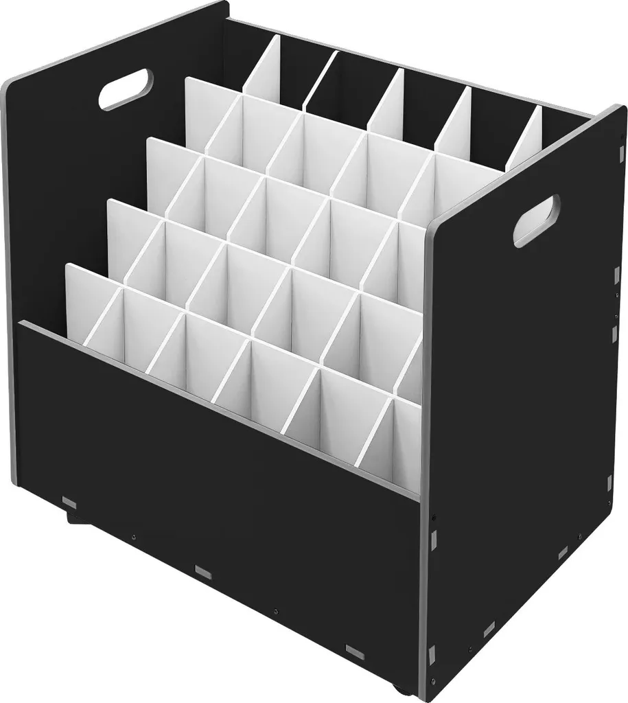 Étagère de stockage mobile PVC 30 cases 58x40x58cm charge 50kg