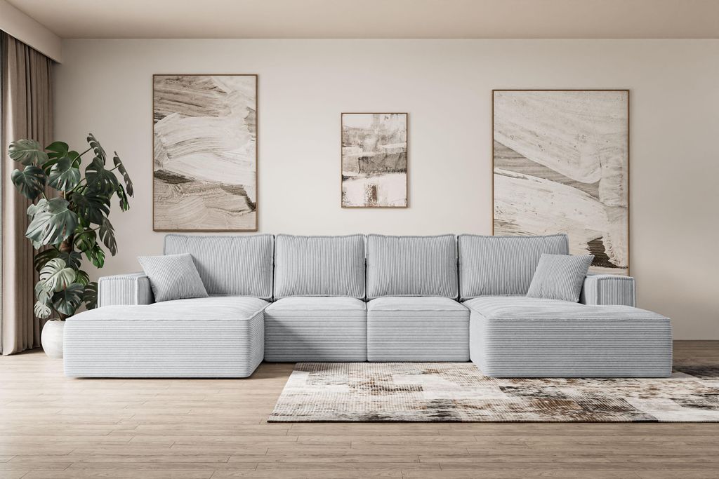 ALTDECOR Ecksofa mit Schlaffunktion und Bettkasten - Corner Sofa Eckcouch Couch U-Form universal, links/rechts angeordnet Schlafcouch Ausziehbar Wo...