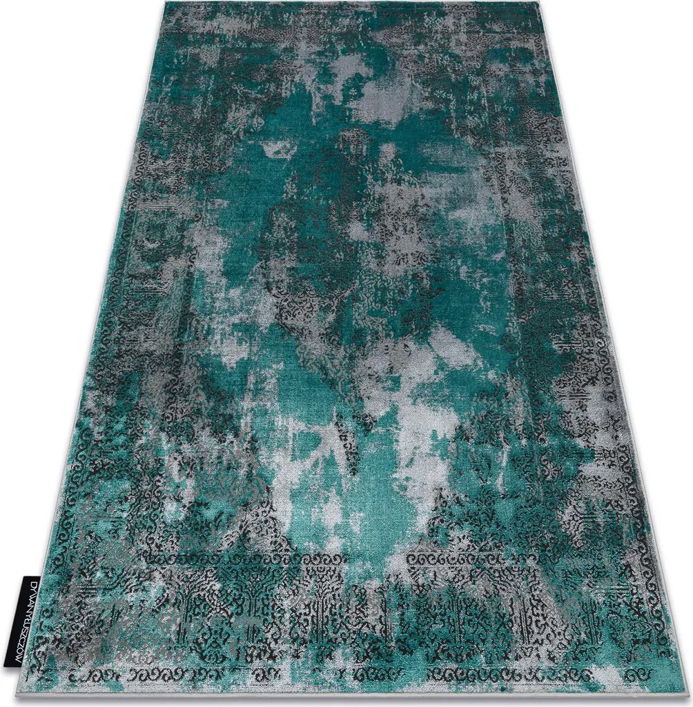 Tapis de salon 200x290 cm idéal pour décoration moderne vert et gris