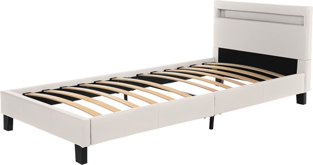 HOME DELUXE - LED Bett ASTRO - Weiß, 90 x 200 cm - Inkl. Produktbild 4