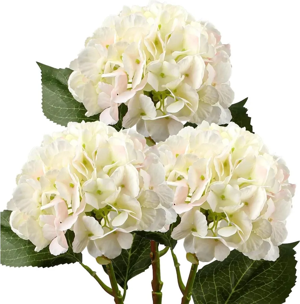 Décoration de mariage hortensia artificiel étanche 53cm lot de 3 fleurs