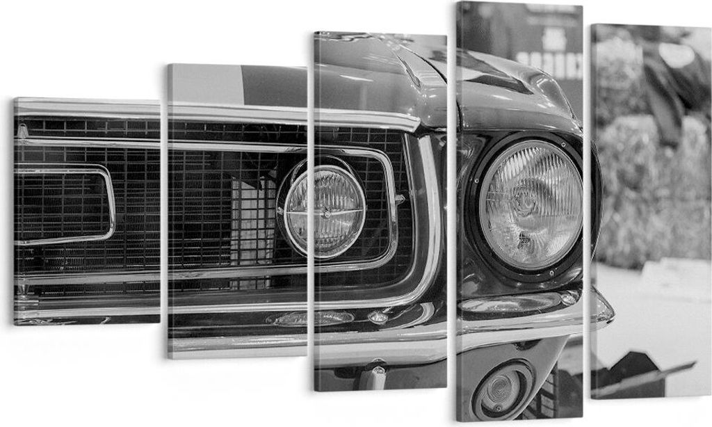 Bild auf Leinwand - Leinwandbild - 5 Teile - Ford Mustang Mach - 100x60cm - Wand Bild - Wanddeko - Wandbilder - Leinwanddruck - Bilder - Wanddekora...