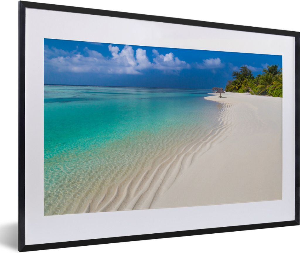 MuchoWow Gerahmtes Poster Meer - Strand - Sommer 60x40 cm - Poster mit Schwarzem Bilderrahmen Wandposter Rahmen Foto Bilder - Schlafzimmer - Plak...