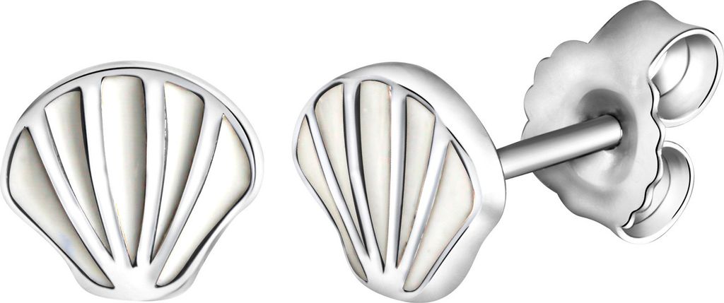 V Ohrstecker 925/- Sterling Silber 0,6cm weiß 358220662-1