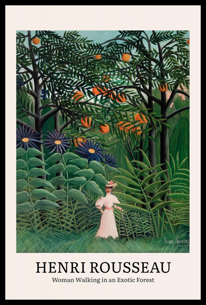 Plakat 40x60cm Design Exotischer Wald, Rousseau Vintage für das Wohnzimmer