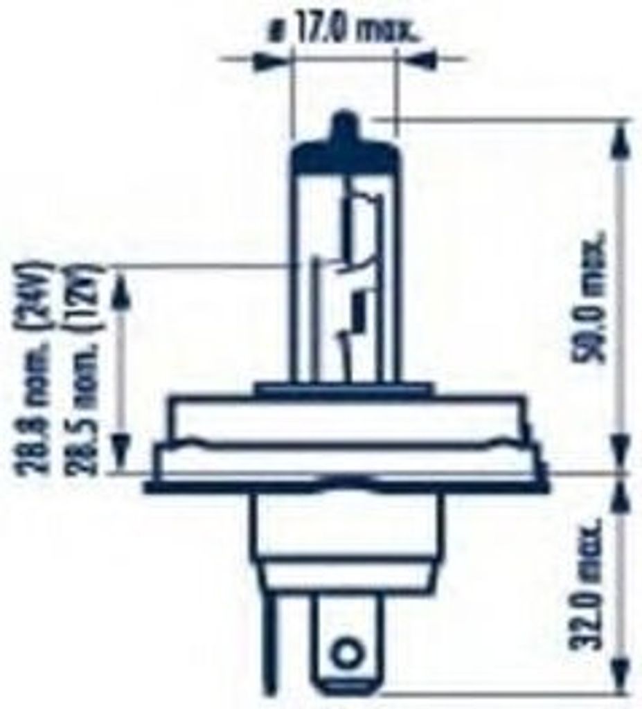 1x NARVA Halogen R2 (Bilux) Glühlampe Fernlicht 12V 45/40W P45t-41 Halogen 48121