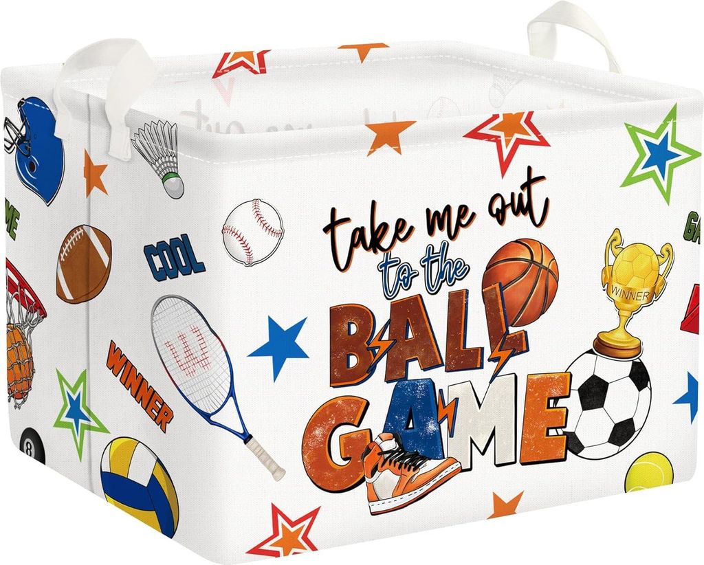 Große 36L Box mit Griff und faltbarem Rechteck für Sportspielzeug und Kleidung - Aufbewahrungsbox für das Kinderzimmer - Weiß