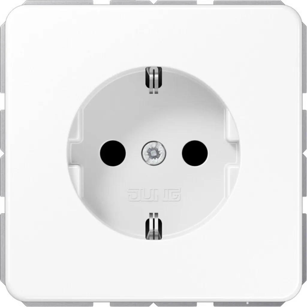 Prise Jung CD 1520 BFKI WW : Solution sécurité enfant blanc alpin