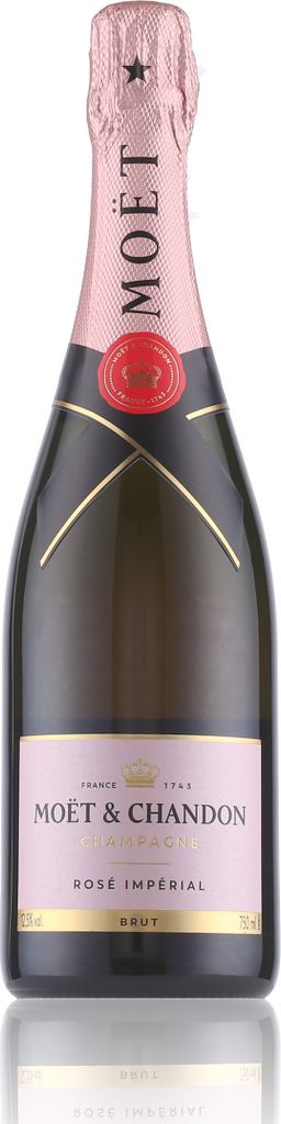 A bottle of Moet & Chandon Rose Imperial Brut champagne.