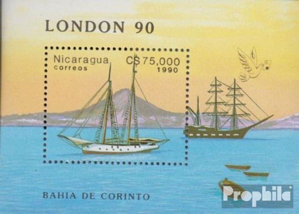 Briefmarken Nicaragua 1990 Mi Block189 (kompl.Ausg.) postfrisch Alte Dampfschiffe
