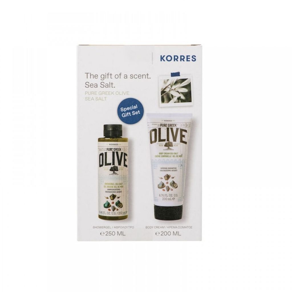 Korres Aegean Escape Pure Greek Olive Sea Salt Duschgel 250 ml+Körpercreme 200ml