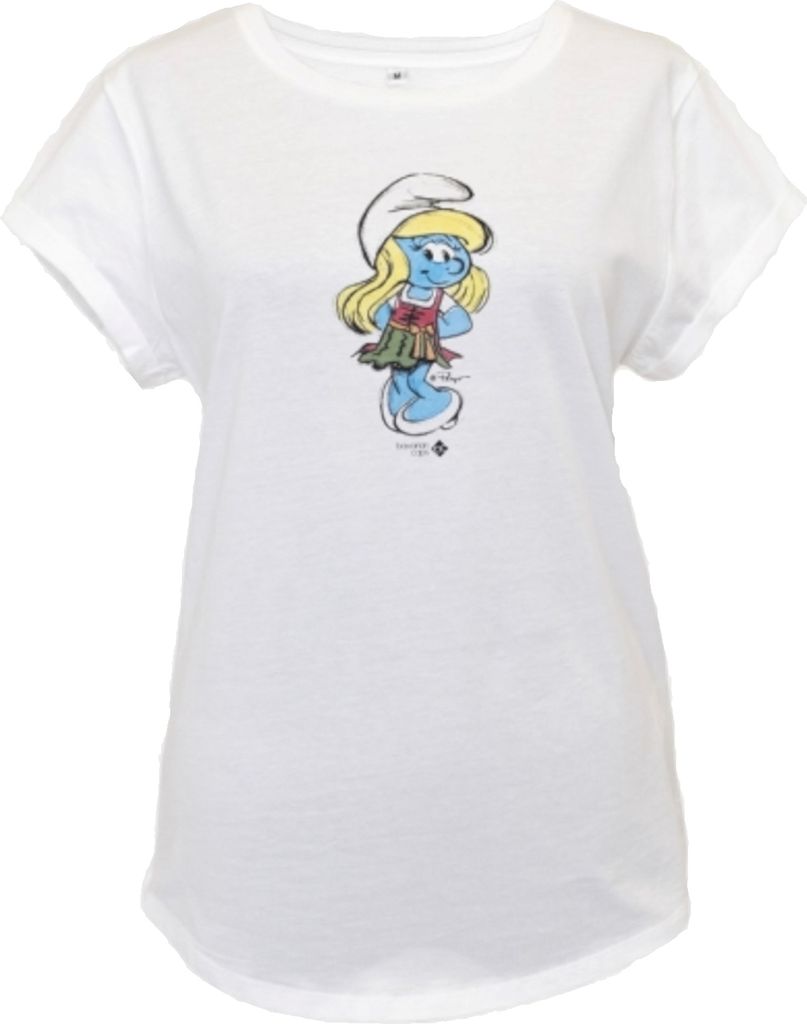 Bavarian Caps Damen Motiv T-Shirt , Schlumpfine - Weiß, XL