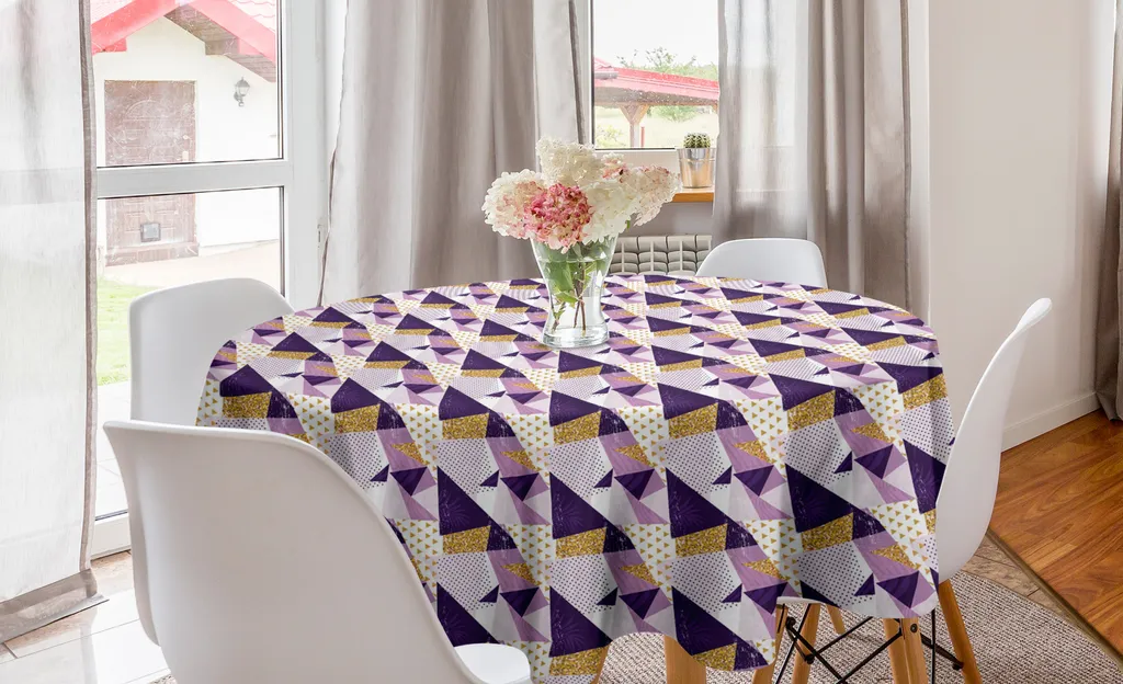 Tovaglia Geometrica Abakuhaus 150cm Rotonda - Arredo Cucina Viola
