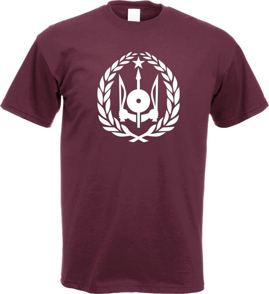 Kiwistar - T-Shirt - Burgund - Dschibuti Wappen Motiv Bedruckt Funshirt Design Print - mit Motiv Bedruckt - Funshirt Design - Sport - Freizeit - He...
