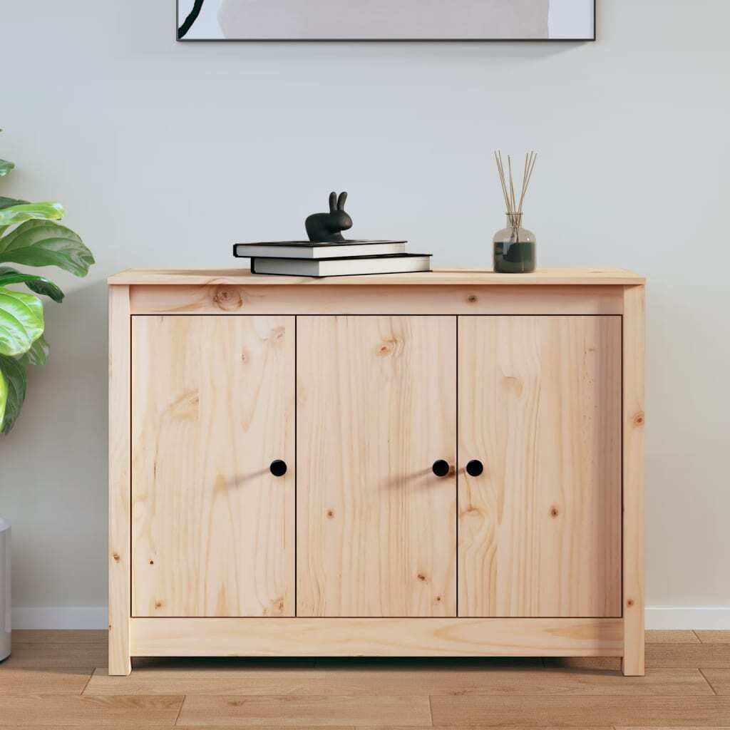 The Living Store Sideboard 100x35x74 cm Massivholz Kiefer