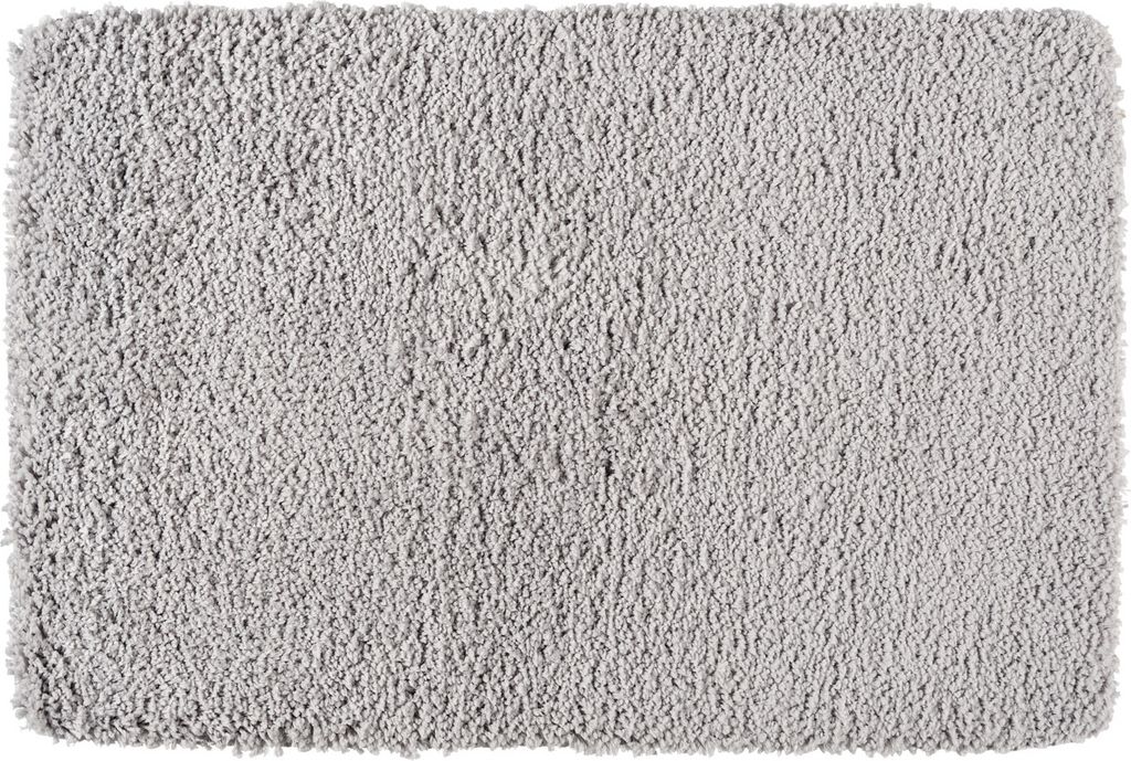 WENKO Bade Matte Vorleger Teppich Dusche Rutschfest Belize Hellgrau 60x90 cm WC