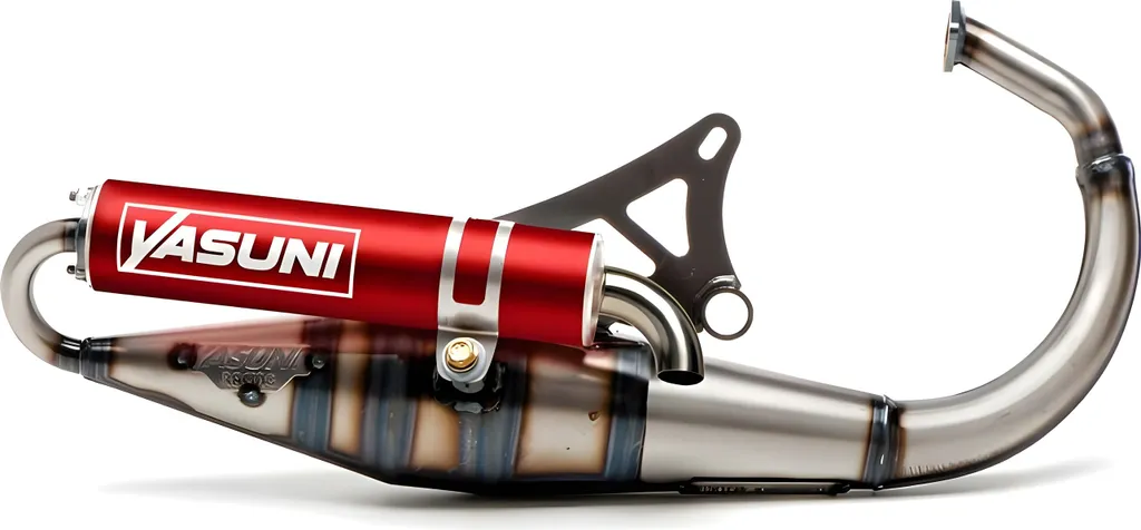 YASUNI Scooter Z Échappement Complet en Acier et Silencieux Rouge