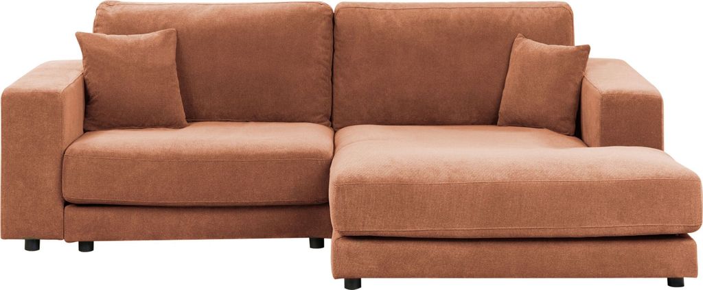 BELIANI Ecksofa Hellrot Stoff L-förmig 3-Sitzer Sofa mit Liege Chaiselongue Linksseitig Wohnzimmermöbel Modern Wohnzimmer Wohnecke Sitzecke
