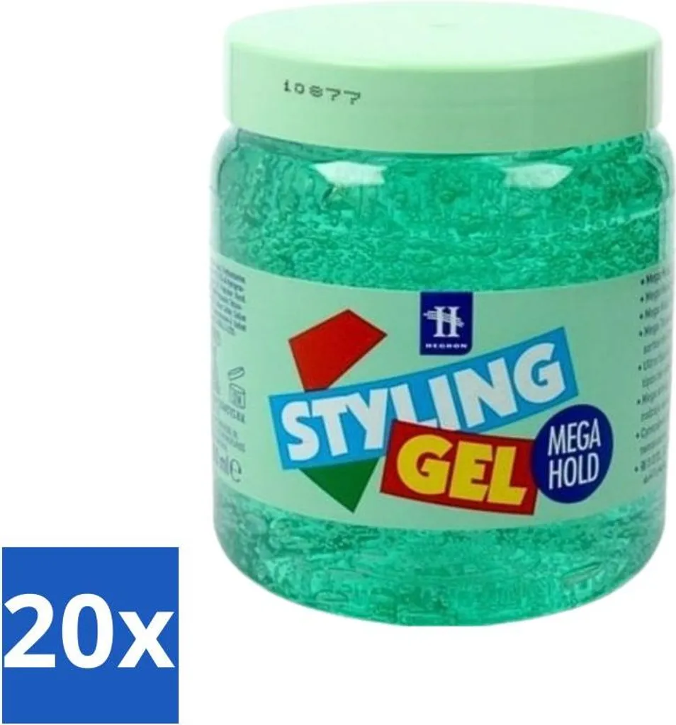 Hegron Styling Gel - Megahold - Tenuta forte - 150 ml - Confezione risparmio - 20 pezzi