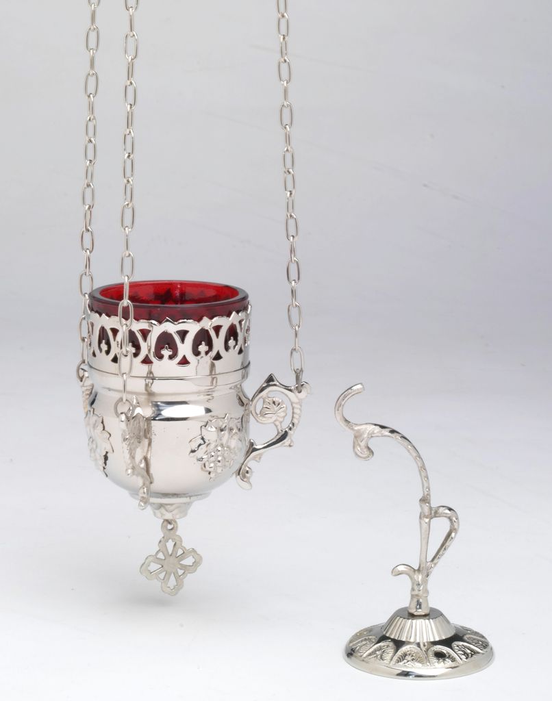 Haken zu Ewiglicht-Ampel aus Messing vernickelt Silber Länge 14 cm