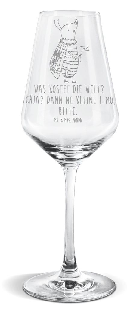Mr. & Mrs. Panda Weinglas Nachtfalter Fähnchen - Transparent - Geschenk, Weißweinkelch, Süß, Spruch Witzig, Lustig, Käfer, Niedlich, Lustige S...
