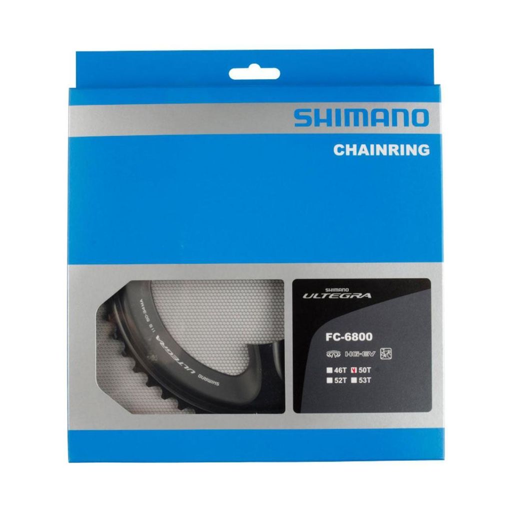 SHIMANO Kettenblatt ULTEGRA FC-6800 50 Zähne Grau - präziser Antrieb für Renn...