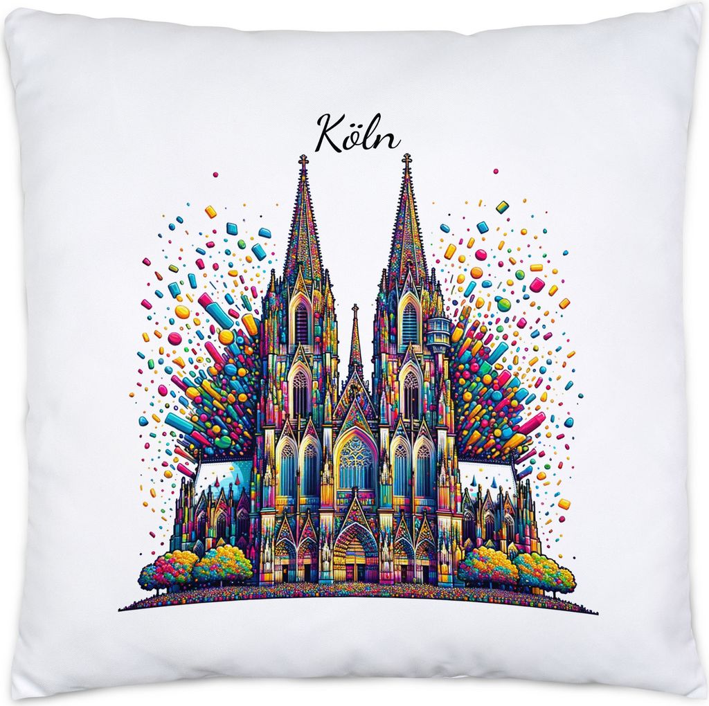 Köln Kölner Dom Konfetti Kissen Inkl. Füllung Karneval Herz Jeck Stadtstolz