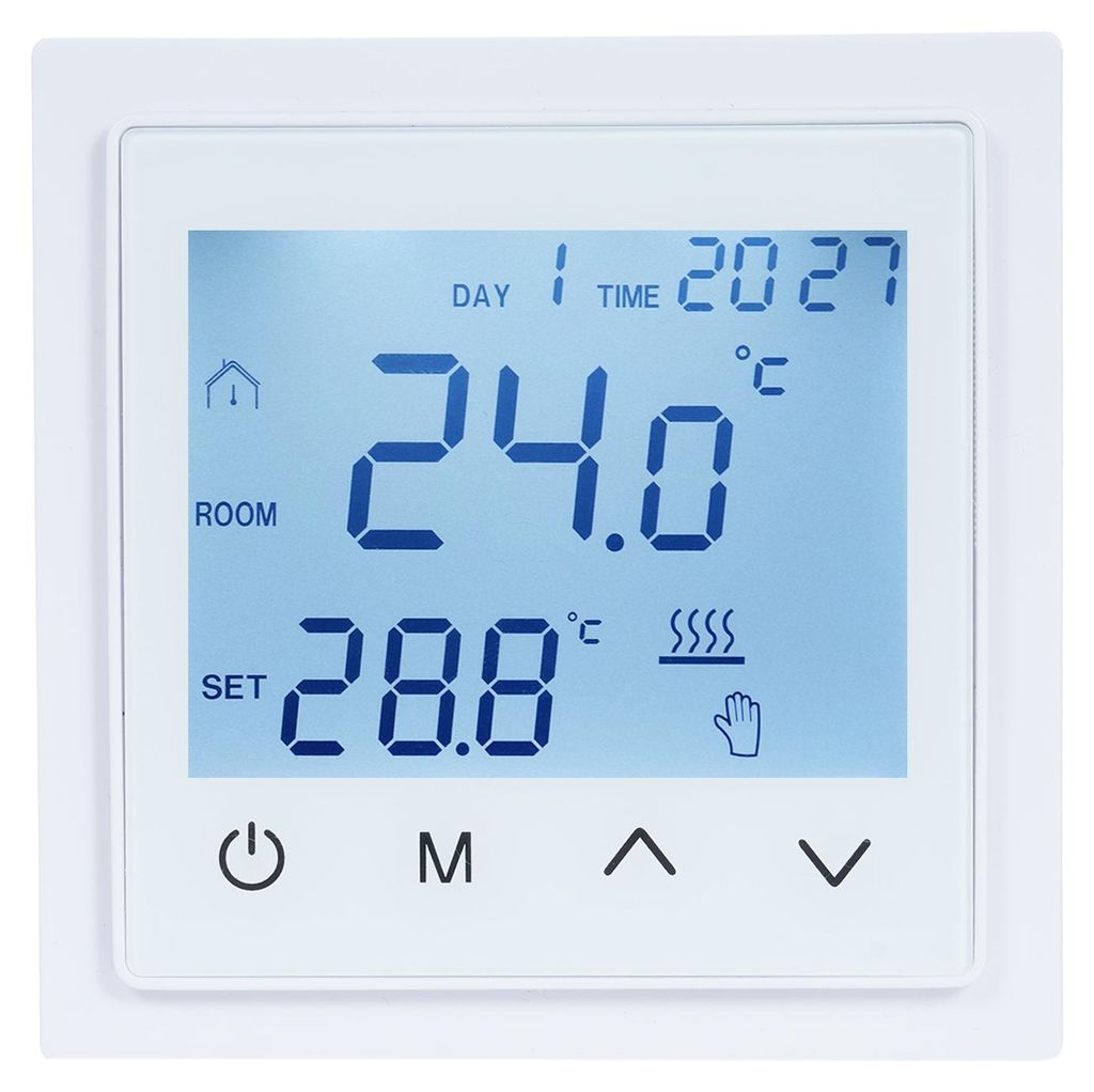 16A Smart Thermostat, elektrische Heizungssteuerung, Fussbodenheizung mit LED-Touchscreen, NTC-Temperatursensor, 85-265 V