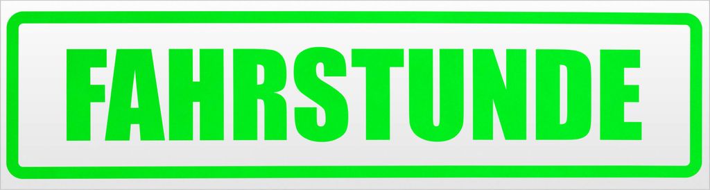 Kiwistar Fahrstunde Magnetschild Schild magnetisch - 60cm Neongrün - Magnetfolie für Auto PKW Kfz