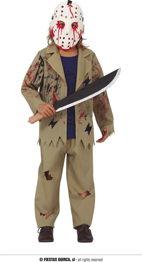 Halloween Maske Grusel Kostüm Kinder Maske Horror Verkleidung, Größe: 140/146 Farbe: Beige