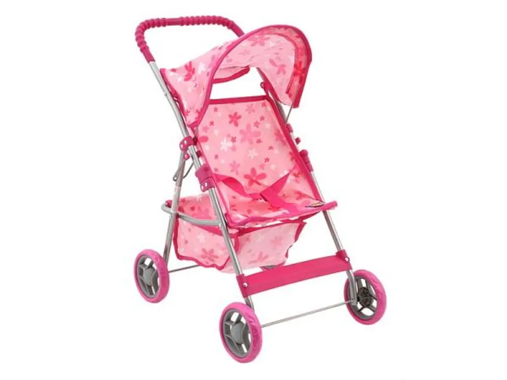 Landau de poupée robuste rose à pois M1913 pour des balades réalistes
