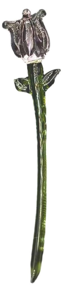 Handgefertigte Glasblumendekoration mit Stiel, mundgeblasene Mini-Blumenfigur, Tischvase, Dekoration für Wohnzimmer, Büro oder Zuhause