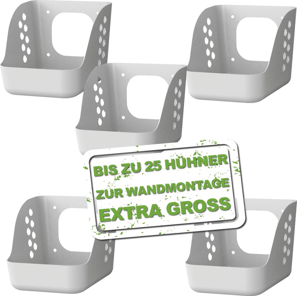 (5er Set) Basic Nest MINI Grau-Legenest für Hühner für bis zu 5 Hühner zur Wandmontage-Hühnernest-Geflügelnest-Hühnerstall