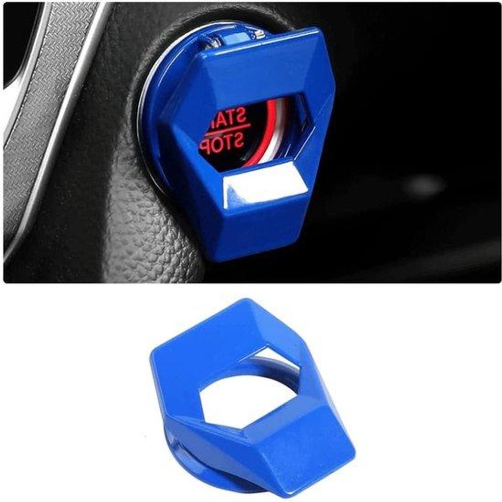 Schutzabdeckung für Motorstartknopf - kratzbeständige Universalkappe für Motorstart-Stop-Knopf für die meisten Autos (Blau)