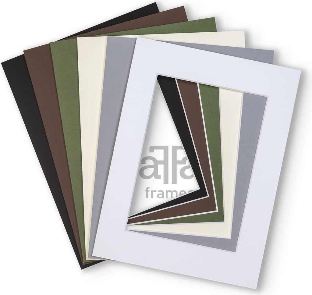 aFFa frames Passe Partout | Minimalistische Bildunterlage zur Anzeige Ihrer Fotos, Poster, Diplome | Karton, Farbe, Bunt, 18x24 cm | 5 Stück pro Set